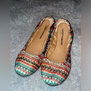 Lucky Brand Multi Color Sequin Flats